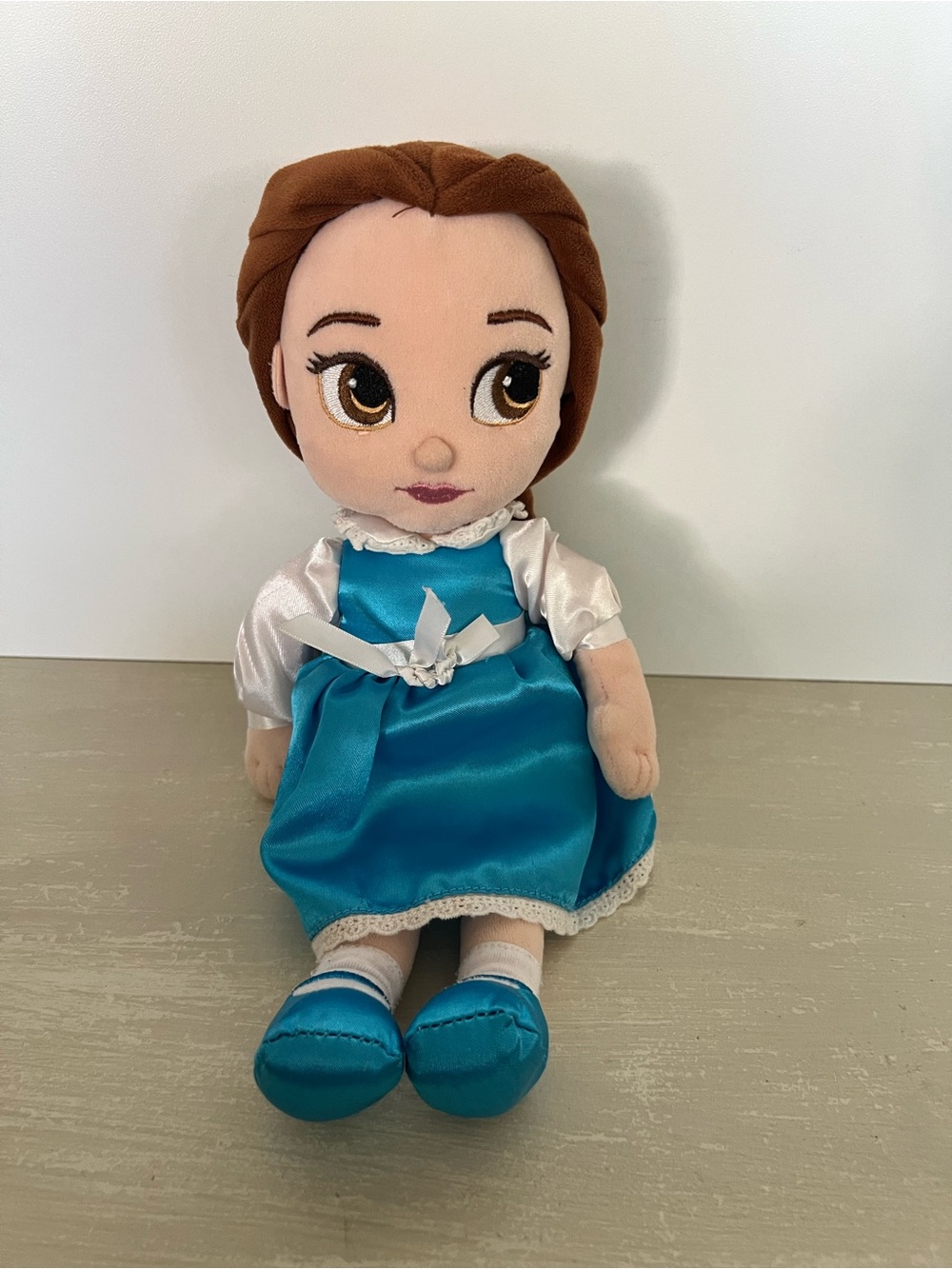 Disney Belle Plush Doll Beauty & the Beast Blue Village Dress Princess